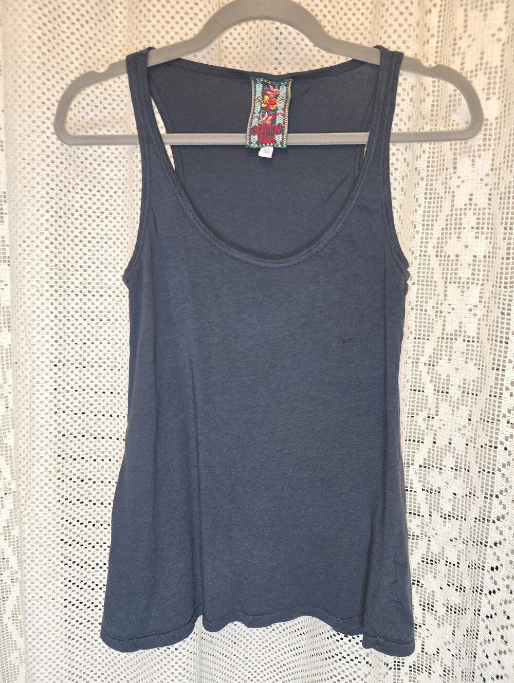 Johnny Was Rasorback Sleeveless Solid Navy Blue Tank Top, Womens XS